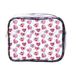 Funny Hearts Mini Toiletries Bag (one Side) by SychEva