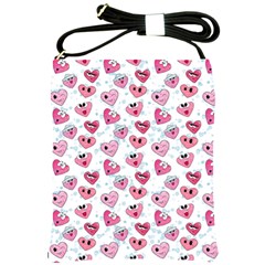 Funny Hearts Shoulder Sling Bag by SychEva