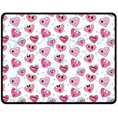 Funny Hearts Fleece Blanket (medium)  by SychEva