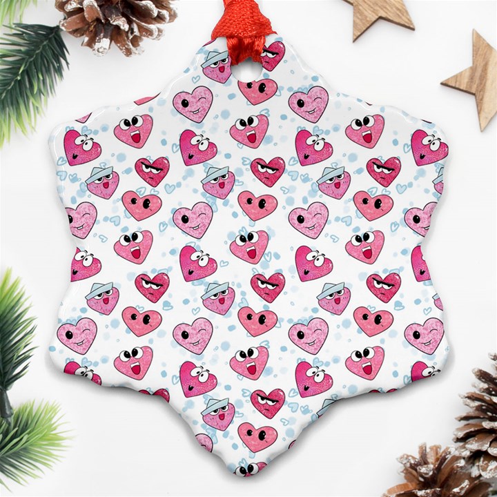 Funny Hearts Ornament (Snowflake)