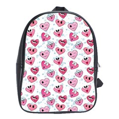 Funny Hearts School Bag (xl) by SychEva