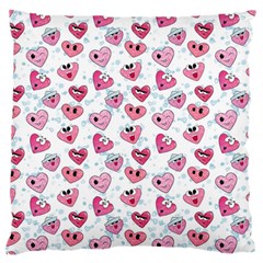 Funny Hearts Large Flano Cushion Case (one Side) by SychEva