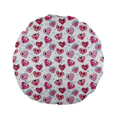 Funny Hearts Standard 15  Premium Flano Round Cushions by SychEva