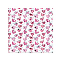 Funny Hearts Small Satin Scarf (square) by SychEva