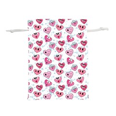 Funny Hearts Lightweight Drawstring Pouch (l) by SychEva