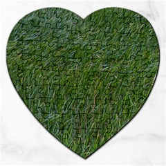 Simply Green Jigsaw Puzzle (heart) by DimitriosArt