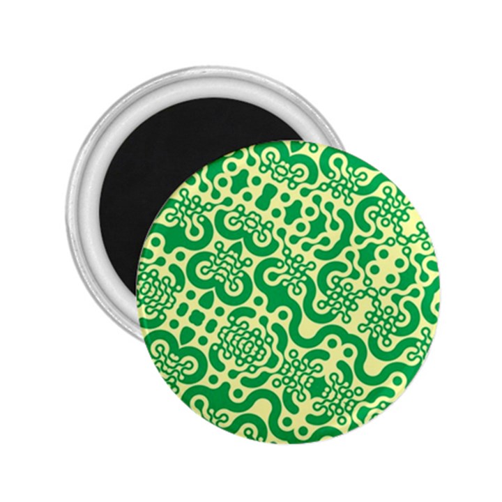 Liquid Art Pouring Abstract Seamless Pattern Lover Green Maze 2.25  Magnets