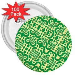 Liquid Art Pouring Abstract Seamless Pattern Lover Green Maze 3  Buttons (100 Pack)  by artico