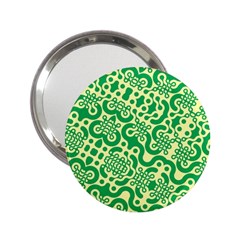 Liquid Art Pouring Abstract Seamless Pattern Lover Green Maze 2 25  Handbag Mirrors by artico