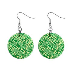 Liquid Art Pouring Abstract Seamless Pattern Lover Green Maze Mini Button Earrings by artico