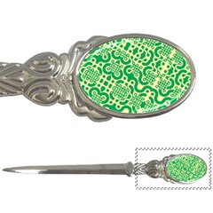 Liquid Art Pouring Abstract Seamless Pattern Lover Green Maze Letter Opener by artico