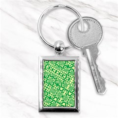 Liquid Art Pouring Abstract Seamless Pattern Lover Green Maze Key Chain (rectangle) by artico