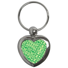 Liquid Art Pouring Abstract Seamless Pattern Lover Green Maze Key Chain (heart) by artico