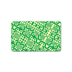 Liquid Art Pouring Abstract Seamless Pattern Lover Green Maze Magnet (name Card) by artico