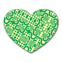 Liquid Art Pouring Abstract Seamless Pattern Lover Green Maze Heart Mousepads by artico