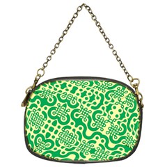 Liquid Art Pouring Abstract Seamless Pattern Lover Green Maze Chain Purse (one Side)