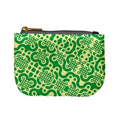 Liquid Art Pouring Abstract Seamless Pattern Lover Green Maze Mini Coin Purse