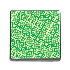 Liquid Art Pouring Abstract Seamless Pattern Lover Green Maze Memory Card Reader (square 5 Slot)