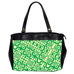 Liquid Art Pouring Abstract Seamless Pattern Lover Green Maze Oversize Office Handbag (2 Sides)