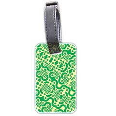 Liquid Art Pouring Abstract Seamless Pattern Lover Green Maze Luggage Tag (two Sides)