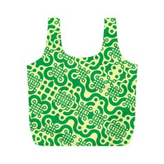 Liquid Art Pouring Abstract Seamless Pattern Lover Green Maze Full Print Recycle Bag (m) by artico