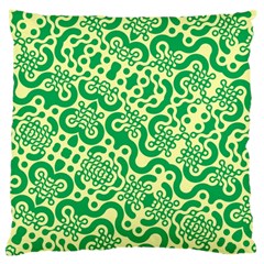 Liquid Art Pouring Abstract Seamless Pattern Lover Green Maze Large Flano Cushion Case (one Side) by artico