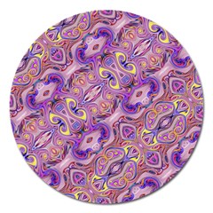 Liquid Art Pouring Abstract Seamless Pattern Tiger Eyes Magnet 5  (round) by artico