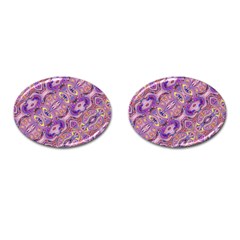 Liquid Art Pouring Abstract Seamless Pattern Tiger Eyes Cufflinks (oval)