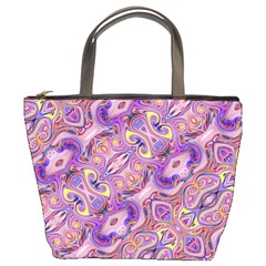 Liquid Art Pouring Abstract Seamless Pattern Tiger Eyes Bucket Bag by artico