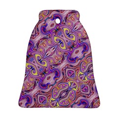 Liquid Art Pouring Abstract Seamless Pattern Tiger Eyes Bell Ornament (two Sides) by artico