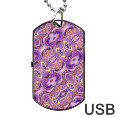 Liquid Art Pouring Abstract Seamless Pattern Tiger Eyes Dog Tag Usb Flash (two Sides) by artico