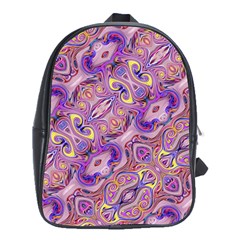 Liquid Art Pouring Abstract Seamless Pattern Tiger Eyes School Bag (xl) by artico