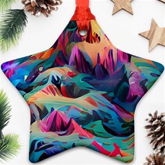 Colorful Mountains Ornament (star)