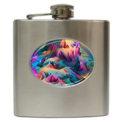 Colorful Mountains Hip Flask (6 Oz) by Dazzleway