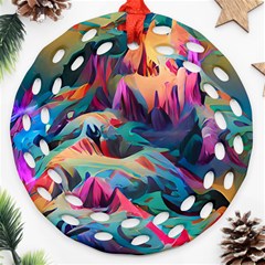 Colorful Mountains Ornament (round Filigree)