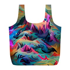 Colorful Mountains Full Print Recycle Bag (l) by Dazzleway