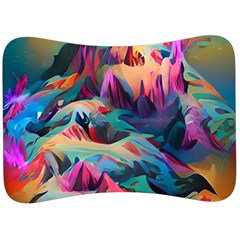 Colorful Mountains Velour Seat Head Rest Cushion by Dazzleway