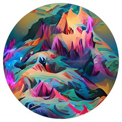 Colorful Mountains Round Trivet