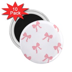 Pink Ribbons Pattern 2 25  Magnets (10 Pack)  by Littlebird