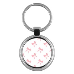 Pink Ribbons Pattern Key Chain (round) by Littlebird