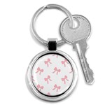 Pink Ribbons Pattern Key Chain (Round) Front