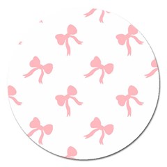 Pink Ribbons Pattern Magnet 5  (round) by Littlebird