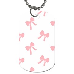 Pink Ribbons Pattern Dog Tag (one Side) by Littlebird