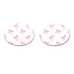 Pink Ribbons Pattern Cufflinks (oval) by Littlebird