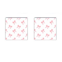 Pink Ribbons Pattern Cufflinks (square) by Littlebird