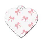 Pink Ribbons Pattern Dog Tag Heart (One Side) Front