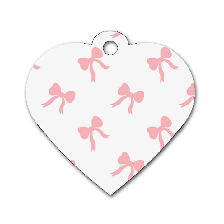 Pink Ribbons Pattern Dog Tag Heart (One Side)