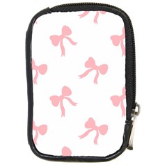 Pink Ribbons Pattern Compact Camera Leather Case by Littlebird