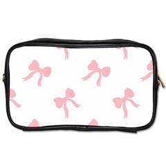 Pink Ribbons Pattern Toiletries Bag (two Sides) by Littlebird