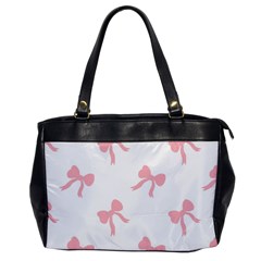 Pink Ribbons Pattern Oversize Office Handbag by Littlebird